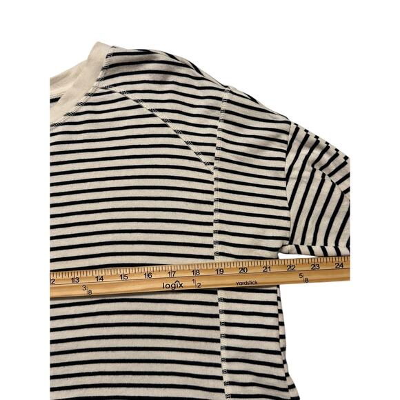 Sweaty Betty After Class Cropped Navy Striped Sweatshirt US 6 Pilates Athleisure - Picture 6 of 10